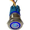 Mintice Acciaio Inossidabile 12V 5A Blu Luce Auto Bilanciere Pulsante Interruttore a Levetta in Metallo 19mm Luce Interiore Presa di Corrente Spina