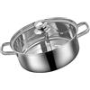 HEMOTON Hot Pot Con Divisore in Acciaio Inox Shabu Shabu - Pentola Con Coperchio, Set di Pentole, Base in Acciaio Inox per Piano Cottura a Induzione e Fornello a Gas - 26 cm