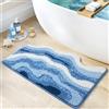 Trlyane Tappeto da Bagno, Tappetino Assorbente Antiscivolo Doccia, Soffice Lavabile in Lavatrice per Vasca, bagno e Doccia (Spiaggia estiva, 50x80cm)