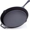 BBQ Nerd© Bistecchiera Ø 35 cm, 4600 g, con beccuccio e manico, padella in ghisa per grigliare, arrostire, arrostire, padella antiaderente, resistente al calore e mantiene il calore