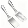 Naapesi 2 Pezzo Spatola in Acciaio Inox Scanalata, Spatola per Griglia, Spatola Cucina Acciaio, Paletta Cucina, Spatola per Barbecue, Spatola per Cucinare, Set di Spatole per Friggere