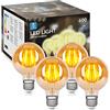 Aigostar Lampadina Vintage Edison LED E27 6W Equivalenti a 48W, Luce Calda 2200K, 600Lm, CRI＞80, G80 Stile Vintage Lampadine Decorativo, Non Dimmerabile, Pacco da 4 Pezzi