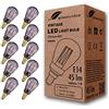 greenandco 10x Lampadina Vintage Edison LED | E14 ST45 | grigio | 2W 45lm | 1800K luce extra calda | 320° | 230V | nessun sfarfallio | non dimmerabile