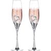 Nuptio Nozze Regalo Argento Bicchieri: Set di 2 Bicchieri Champagne Brindisi Flûte Cristallo Matrimonio Anniversario Feste