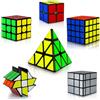 Coolzon 6 Pack Speed Cube Set, Cubo Magico con 2x2x2 3x3x3 4x4x4 Piramide Fenghuolun e Mirror Cubo di velocità- Adesivi PVC Professionali per Bambini/Adulti/Principianti