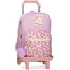 Pepe Jeans Sandra Zaino scuola con carrello rosa 30x40x12 cm Poliestere 14,4L by Joumma Bags, Rosa, Zaino scuola con carrello