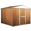 Notek Box in Acciaio Zincato Casetta da Giardino in Lamiera 2.76 x 2.60 m x h2.12 m - 110 kg - 7.2 Metri Quadri (LEGNO)