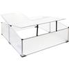 Wiltec Mini serra in policarbonato trasparente e alluminio 100x120x40cm, tetto 3 aperture