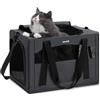 Pecute Trasportino Gatto, Stabile Zaino per Gatti, Traspirante e Portatile Trasportino per Cani, per Gatti Sotto i 5KG, Adatto per Viaggi e Gite, Grigio Scuro