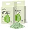 FUKUMARU Lettiera per Gatti al Tofu 5.4 kg - Lettiera Agglomerante per Gatti, Controllo degli Odori con Aroma di Tè Verde, Senza Polvere e Facile da Agglomerare, Smaltibile nel WC.