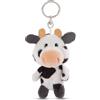 NICI 62245 Cowluna Portachiavi a forma di mucca, compagno fedele per lo zaino o la borsa di grandi e piccini, 10 cm, bianco