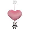 NICI Love Panda 62616 Cuore di peluche con ventosa e pupazzetto a forma di panda, morbido pupazzo per coccole e giochi, per adulti e bambini, 15 cm e 10 cm, rosa