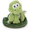 NICI 62281 Fridolin Frog Ranocchio di peluche seduto su una foglia, morbido pupazzo per coccole e giochi, per adulti e bambini, 7 cm, verde