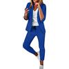 Generico Tailleur Donne Elegante Offerte Tute 2 Pezzi Giacche Manica Lunga Risvolto e Pantaloni Vita Alta Casual Abiti da Cerimonia Invernale Curvy Completo Donna Business per Business e Matrimoni