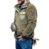YAOTT Maglione da uomo in misto lana con orsetto e camicia in pile casual Antivento Giacca in Pile Outdoor Militare Caldo Cappotto Felpa Maglione Comfort All'aperto Softshell Verde L