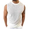 Generic Gilet da uomo estivo traforato all'uncinetto senza maniche camicie slim ad asciugatura rapida traspirante gilet fitness palestra muscolare canottiera, bianco, XL