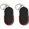 Aposous 2X Mini Fischietto Anti-Smarrimento Trova Chiave Allarme Wireless Smart Tag Localizzatore Chiave Tracker Fischio Suono LED Tracker Luminoso