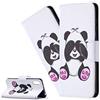 LEMAXELERS Custodia Redmi 9C Cover Portafoglio,Redmi 9C Custodia Pittura Colorata Wallet Shock-Absorption Magnetica Supporto Protettiva Bumper Leather Flip Cover,BF Cover Eye Panda