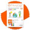 OFITURIA Fogli colorati, Confezione da 250 Fogli A3 80 g - Carta colorata per hobby creativi, stampante, scrapbooking - Fogli colorati (Arancione Fluo, 250 fogli)