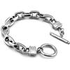 Dankadi Bracciale Massiccio in Argento 925 Larghezza 10.5MM 9MM per Uomo Donna, Braccialetto 17.8CM 19CM 20.3CM 21.6CM 22.9CM 24.1CM 25.4CM Rolo Catena Maglia Ancora Quadrata Gioiello Moderno per