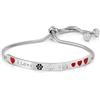 Nomination Bracciale Donna - Collezione Messaggiamo, Acciaio e Zirconi, Scritta I love my dog, Cuori in Smalto Rosso, Lunghezza 14-20 cm, Chiusura Scorrevole, Idea Regalo Amanti degli Animali