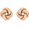 Carissima Orecchini a Perno con Nodo a Tubo Rettangolare da 10 mm in Oro Rosa 9 ct