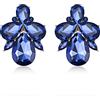 EVER FAITH Strass Cristalli Art Deco Orecchini, Banchetto Prom Brillante Multi Goccia Marquise Orecchini a lobo per donna Zaffiro Blu Argento-fondo
