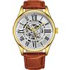Stuhrling Original Orologio da uomo con scheletro atrio automatico a carica automatica, meccanico, con cinturino in pelle di alta qualità