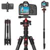 XXZU 188cm Treppiede Fotocamera, Treppiede da Viaggio Leggero in Alluminio con 360° Testa a Sfera Treppiedi Regolabile per Smartphone Invertibile Treppiedi per DSLR Fotocamera Carico Massimo 10kg