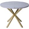 EGOONM Tavolo da Pranzo Rotondo 100cm; Tavolo da Cucina con MDF, Tavolo Rotondo Moderno per Cucina, Sala da Pranzo, Soggiorno, ecc. (Grigio/Oro)