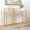 RELAX4LIFE Tavolo Consolle 120x32x89CM, Tavolo da Ingresso con Piano in Finto Marmo, Struttura in Metallo, Kit Antiribaltamento, Tavolino Moderno per Ingresso, Soggiorno, Camera da Letto (MODELLO 2)