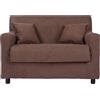 Liberoshopping Divano sfoderabile 2 posti in tessuto imbottito con braccioli larghezza 124 cm (Marrone)