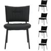 LONXIU Set di tavolo e sedie da pranzo 4 pezzi, sedie da cucina in finta pelle, sedie da pranzo moderne senza braccioli con gambe in metallo nero, adatte per sala da pranzo, soggiorno, studio, Nero