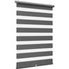 Sekey Doppia tenda a rullo, fissaggio senza fori, per finestre, doppia tenda a rullo, larghezza 75 cm, protezione solare, 75 x 120 cm, grigio scuro