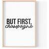 Tongue in Peach Stampa divertente con citazioni | Stampe per la casa | But First Champagne | Wall Art Estetic Home Bar Gift Bolle | A4 A3 A5 * Cornice non inclusa* - PBH63