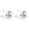 Bialetti Y0TZ099 Tazzina Cappuccino Istituzionale (con Piattino), Porcellana, 240 ml (Confezione da 2)