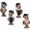 Inmaculada Romero IR Gufi Graduazione Set 4 Figure 9 cm. laurea Birrete Dettaglio Libri Diploma Resina