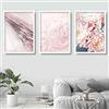 Artze Wall Art Pink Peonies - Stampe da Parete, Set di 3 Decorazioni Floreali Astratte, 30 cm di Larghezza x 40 cm di Altezza