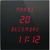 STAB HIGH TECH PARTS CT2828R - Orologio calendario da parete a LED rossi, ottima leggibilità, facile e veloce, visualizzazione giorno/mese in tutte le lettere, francese, inglese, spagnolo