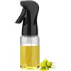 GRIFEMA Spruzzino Olio in Vetro 200 ml - Dispenser Antigoccia Regolabile per Cucina, Olio d'Oliva e Friggitrice ad Aria - Nebulizzatore Spray Facile da Pulire, GE2003B