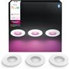 Philips Hue White & Color Ambiance Xamento, Faretto LED Smart da incasso, luce da bagno dimmerabile, controllo intelligente della luce tramite voce e app, bianco, pack da 3