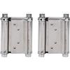 Demeras Cerniere per Porte a Doppia Azione Cerniera a Molla Saloon Cafe Porta a Battente, Cerniere per Porte in Acciaio Inox Satin NickelInch Satin 2 Pz 3 Pollici Cerniere per