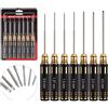 INJORA RC Cacciavite Strumento Chiave 7PCS Strumenti Riparazione RC 0.9, 1.27, 1.3, 1.5, 2.0, 2.5, 3.0 mm Esagono a Brugola Set di Chiavi a Cacciavite per RC Modello Auto Elicottero Drone Barca