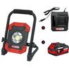 KS TOOLS - 150.4358F-A1 - Proiettore da cantiere - proiettore a batteria 3000 lumen - lampada da cantiere - con batteria e caricabatterie