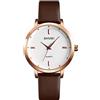 SKMEI Orologi da donna con cinturino in pelle nera, alla moda, semplice, piccolo, leggero, minimalista, sottile, impermeabile, casual, analogico, al quarzo, per ragazze, regali femminili,