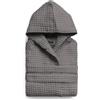 l&j Accappatoio Uomo Donna Unisex Grigio con Cappuccio in Nido d'Ape - 100% Cotone, Morbido e Assorbente, con Tasche - Ideale per Bagno, Spa e Viaggio (Grigio, M)