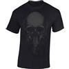 Baddery Maglietta: Teschio - Skull T-Shirt - Maglia Uomo Uomini - Halloween Fantasy Metal - Regalo - Testa di Morto - Horror Orrore Gamer Sci-Fi Videogioco Zombi-e Metal Gamer Biker (XL)