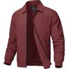 Rdruko Giacca da uomo per le mezze stagioni, giacca bomber, giacca leggera con tasca interna, giacca a vento per il tempo libero, per primavera, estate, autunno, Claret, S
