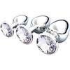 Yagaspantery 3 Pezzi Anale Metallo, Anal Butt Plug, Set Plug Anale con Cristallo Diamante, Large Medium Small Plug Anale Giocattoli del Sesso per Principianti Donne, Coppie, Uomini, Bianco