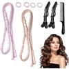 Pluvyze 2 pezzi Heatless Curls sottile per capelli capelli ricci durante la notte senza calore per capelli lunghi arricciacapelli Overnight fascia per capelli ricci durante la notte con 2 forcine e 4 elastici
